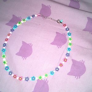 Flower pastel rainbow necklace